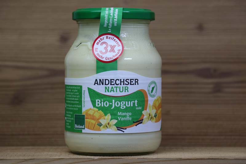 BioJoghurt mild, MangoVanille 3,7, 500ml Glas Regio